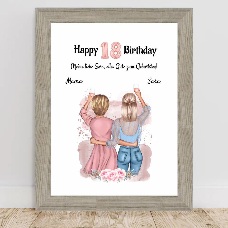 Poster mit Rahmen Beige 2