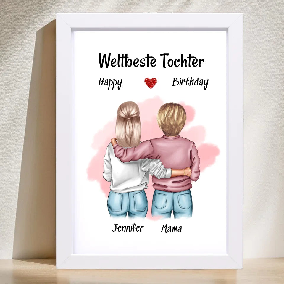 Poster mit Rahmen Weiß 1