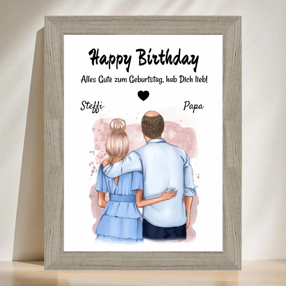 Geschenk Vater für Tochter Geburtstag Bild personalisiert - Cantty