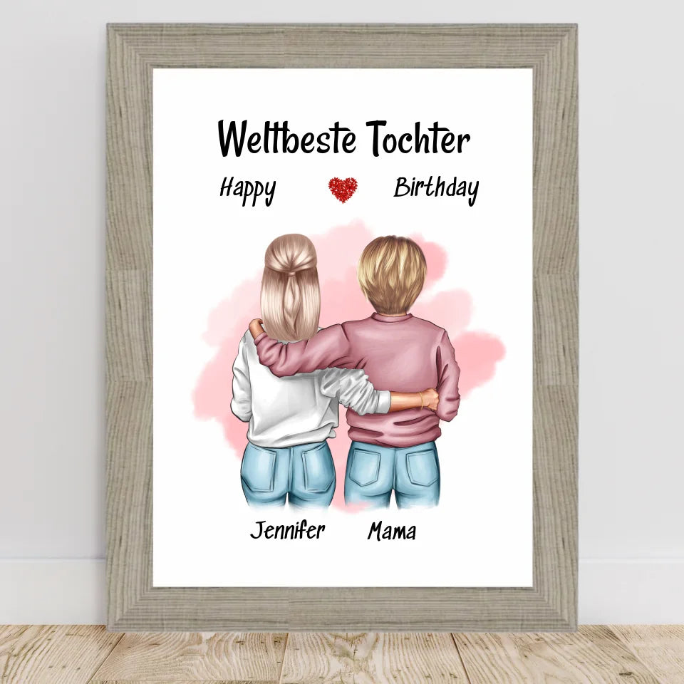 Poster mit Rahmen Beige 2