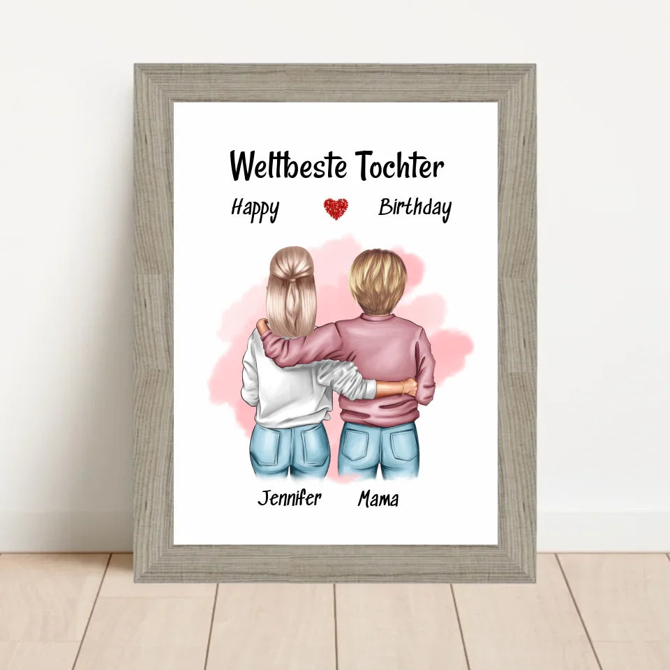 Poster mit Rahmen Beige 1