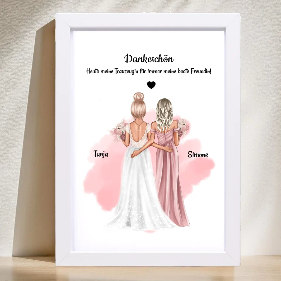 Poster mit Rahmen Weiß 1