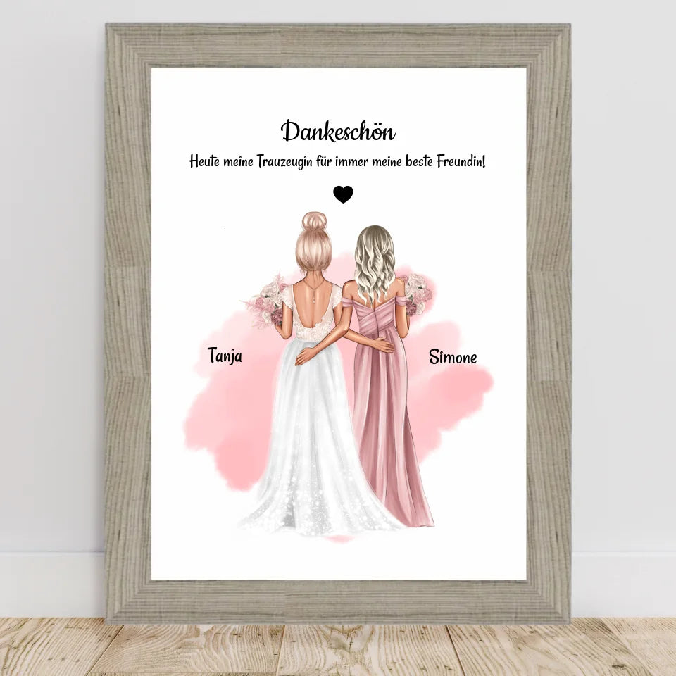 Poster mit Rahmen Beige 2
