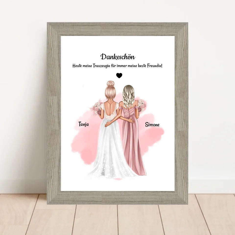 Poster mit Rahmen Beige 1