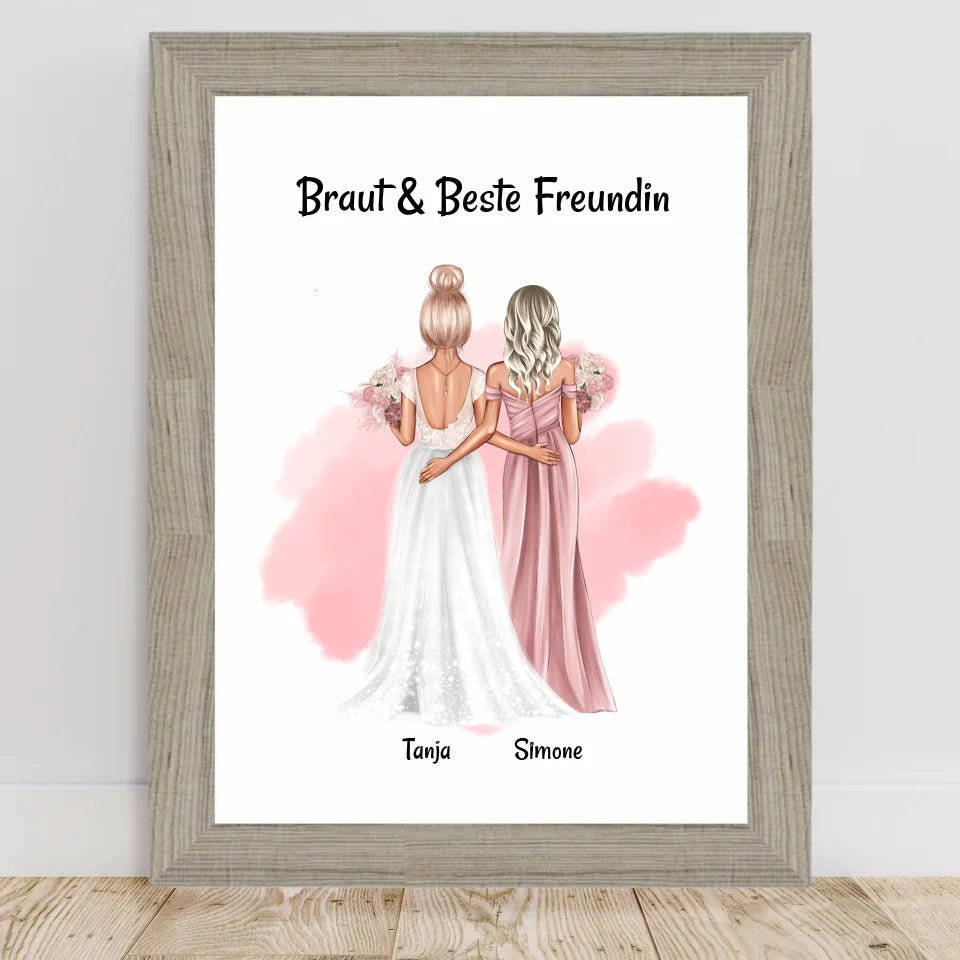 Poster mit Rahmen Beige 2