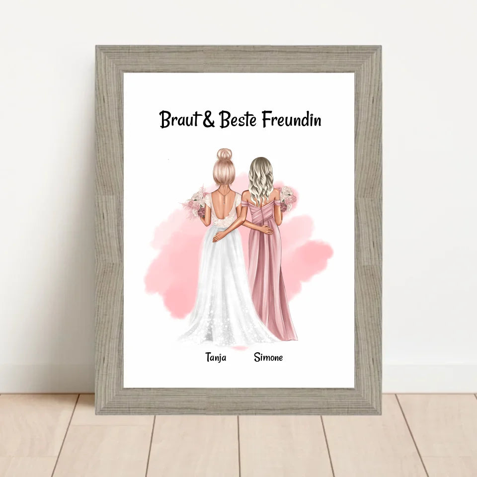 Poster mit Rahmen Beige 1