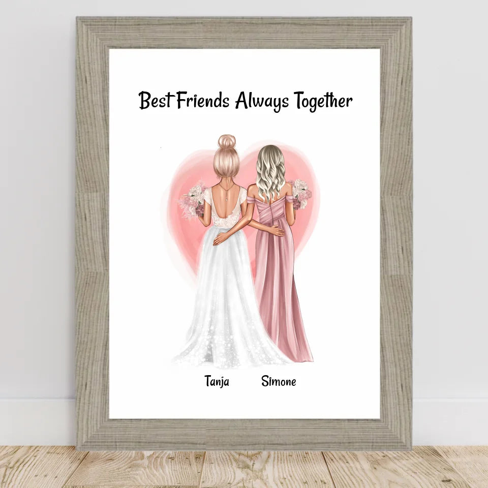 Poster mit Rahmen Beige 2