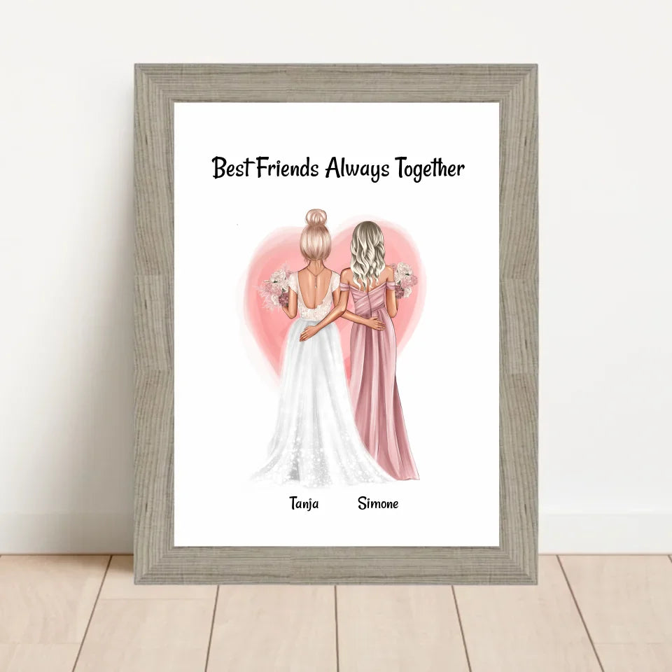 Poster mit Rahmen Beige 1
