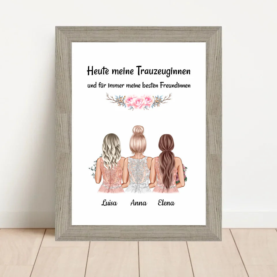 Poster mit Rahmen Beige 1