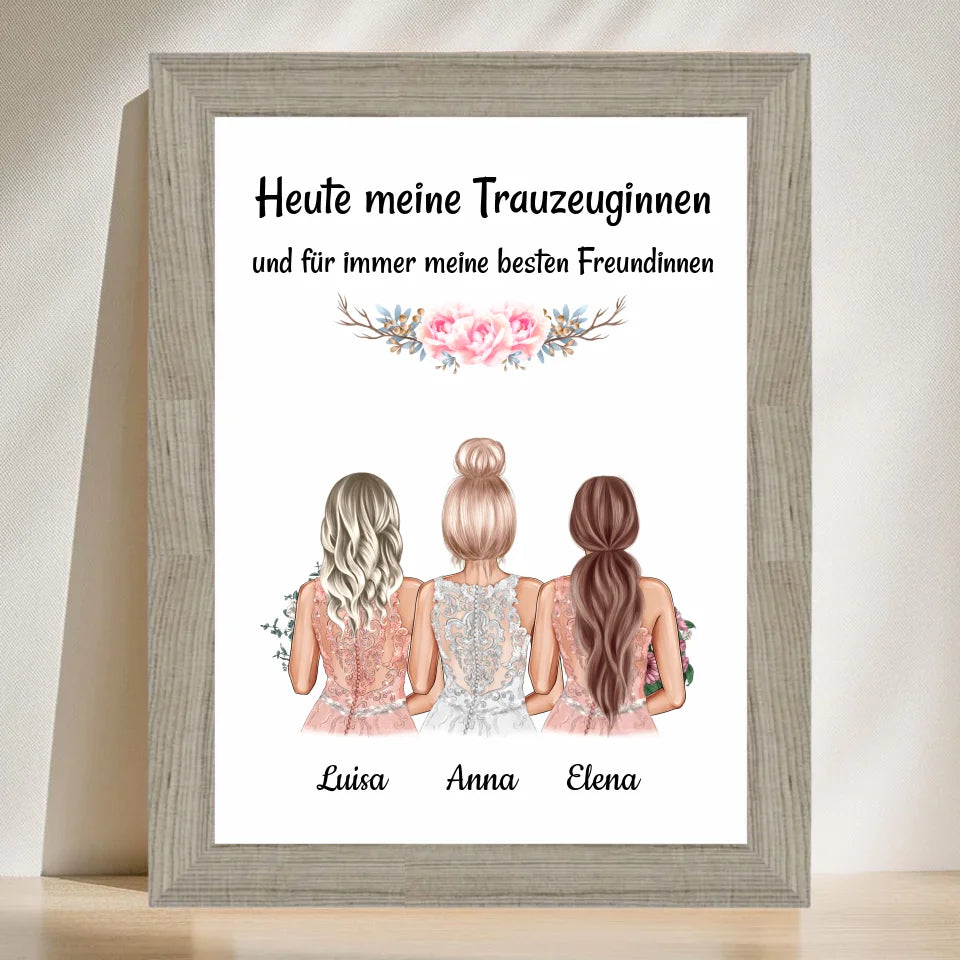 Poster mit Rahmen Beige 3