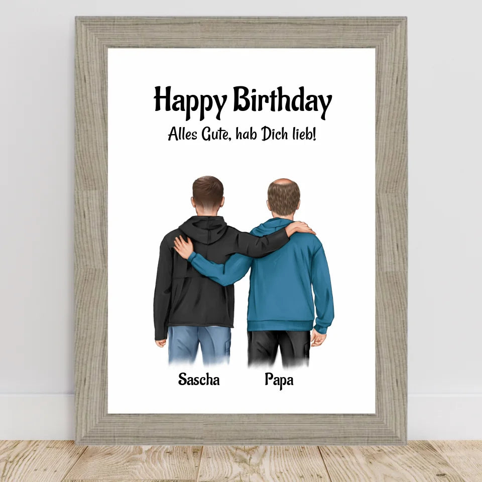 Poster mit Rahmen Beige 2