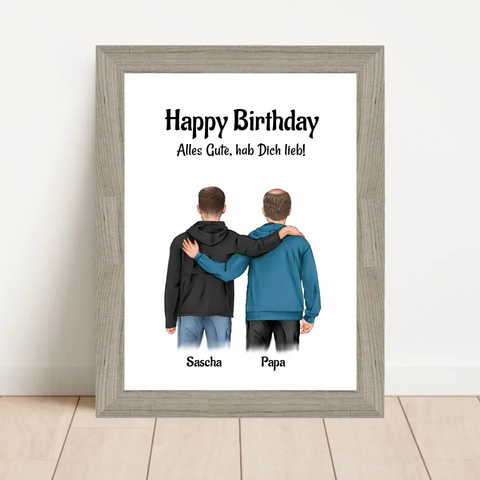 Poster mit Rahmen Beige 1