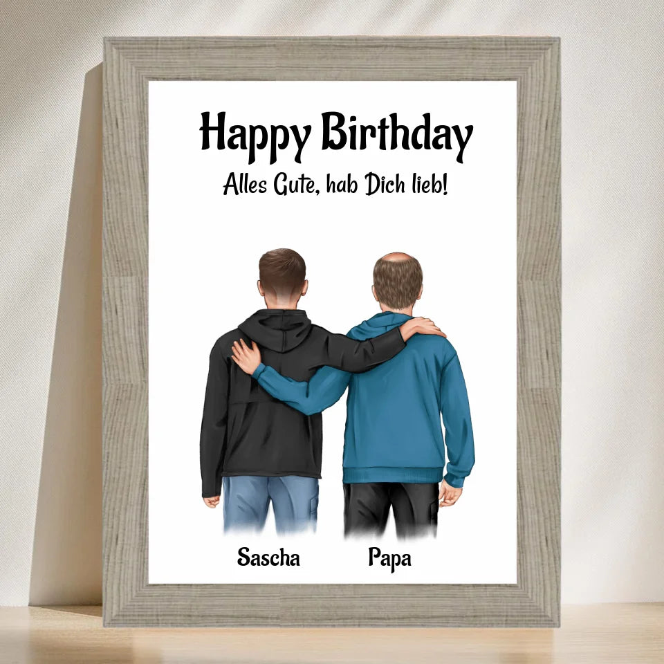 Poster mit Rahmen Beige 3