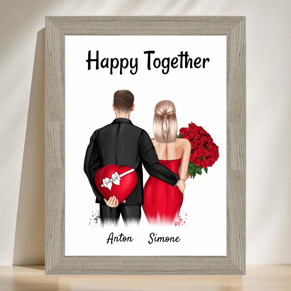 Poster mit Rahmen Beige 3