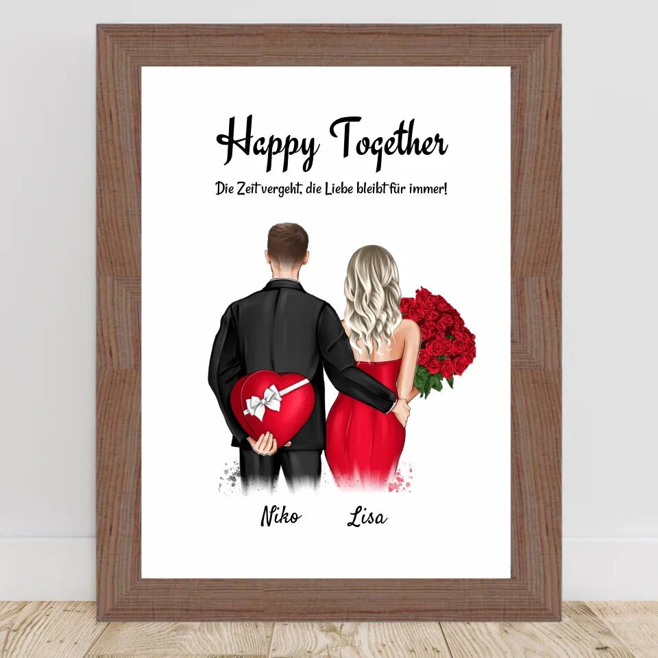 Hochzeitstag Bild Geschenk personalisiert für Mann & Frau - Cantty
