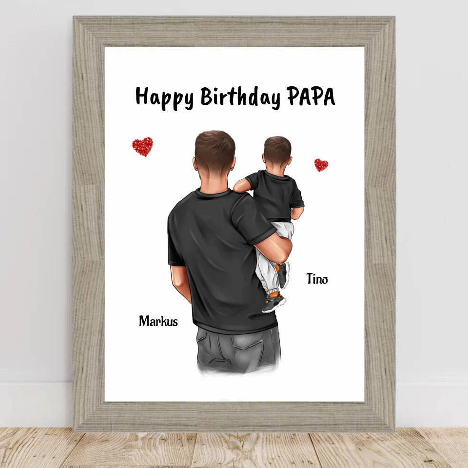 Poster mit Rahmen Beige 2