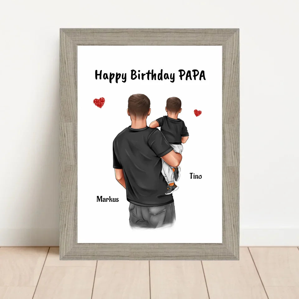 Poster mit Rahmen Beige 1
