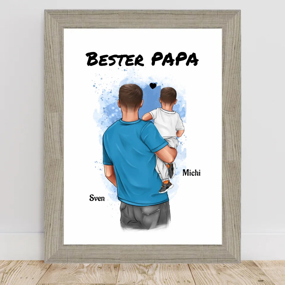 Poster mit Rahmen Beige 2