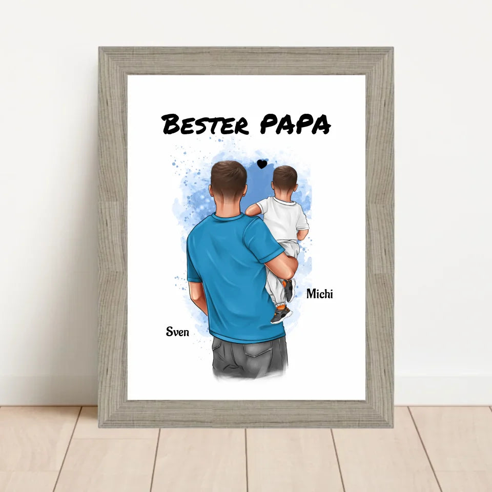 Poster mit Rahmen Beige 1