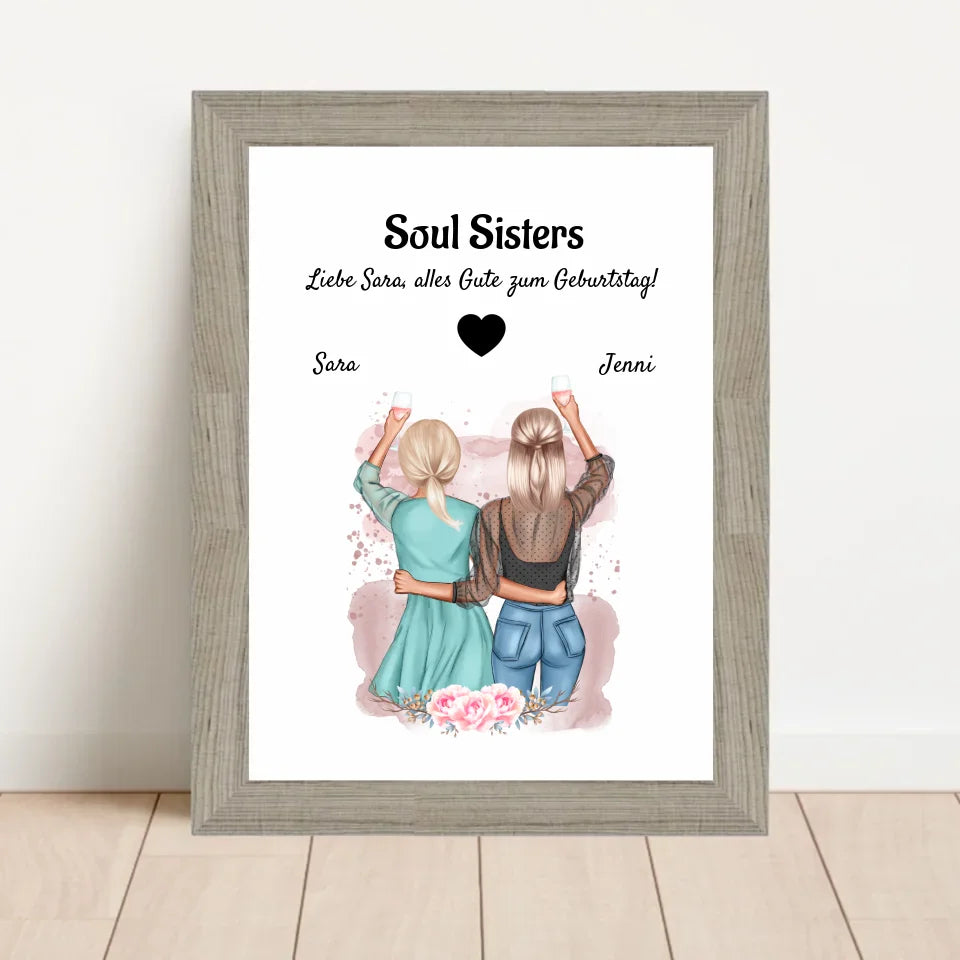 Poster mit Rahmen Beige 1