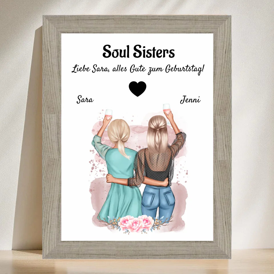 Poster mit Rahmen Beige 3