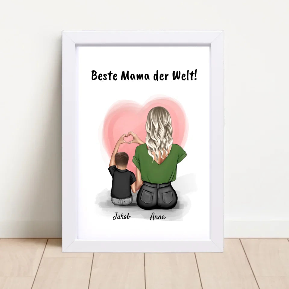 Poster mit Rahmen Weiß