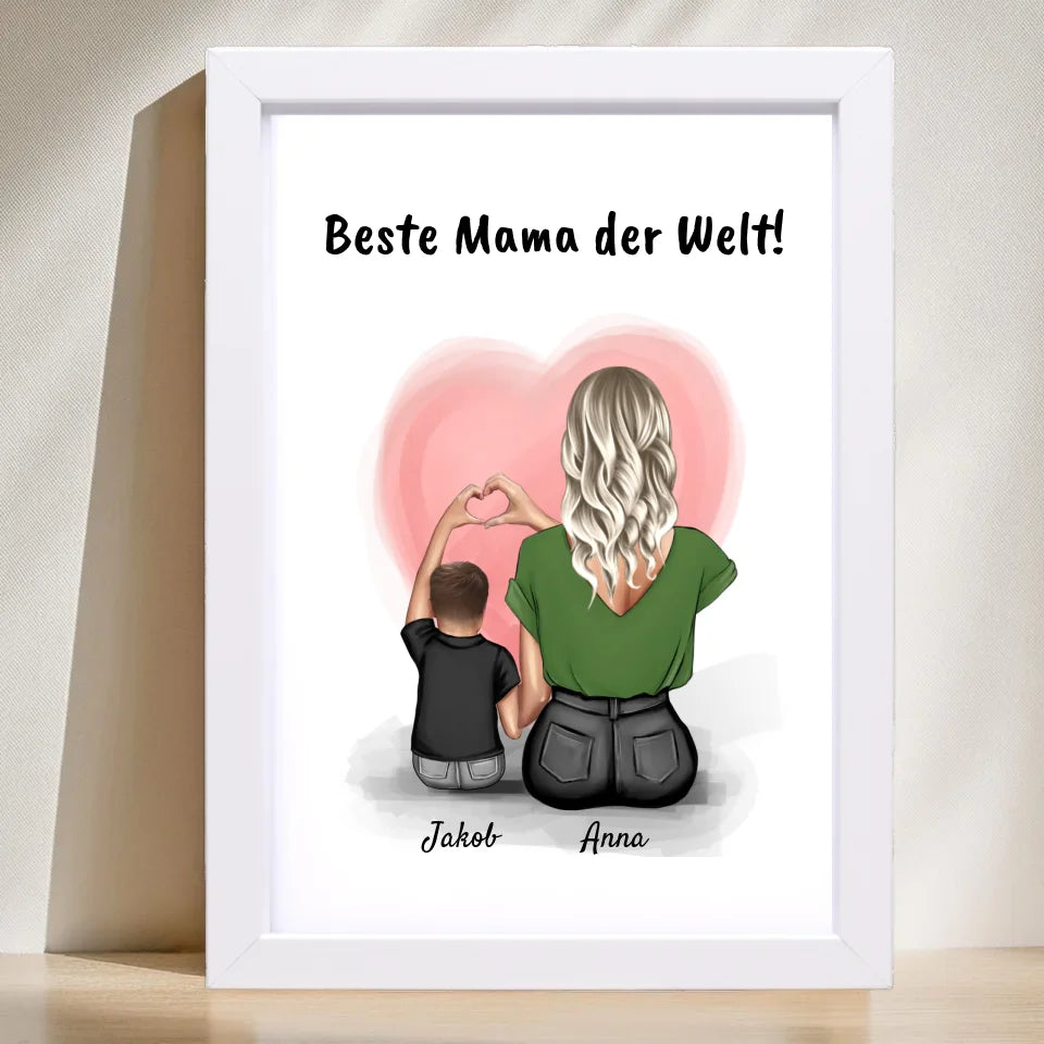 Poster mit Rahmen Weiß 1
