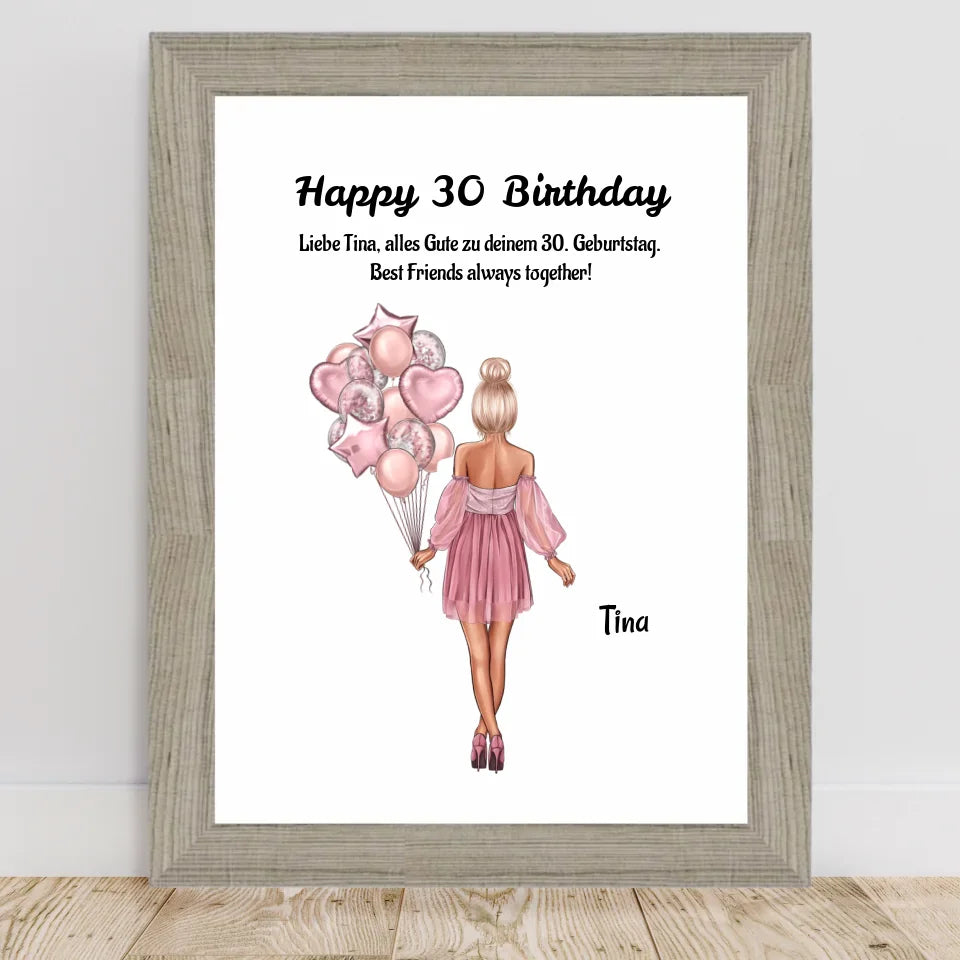 Poster mit Rahmen Beige 2