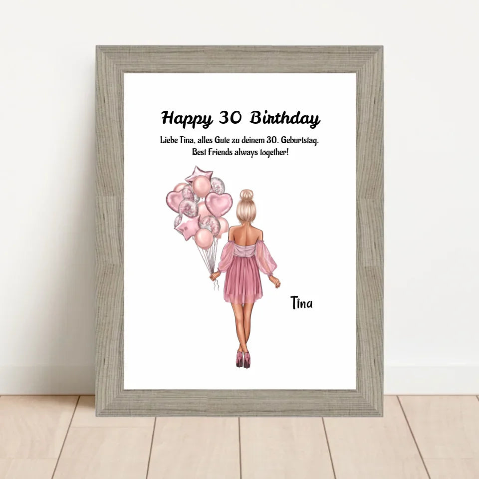 Poster mit Rahmen Beige 1
