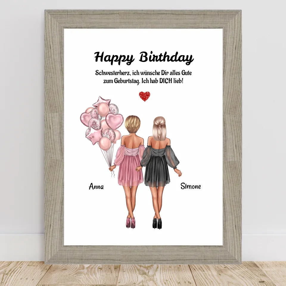 Poster mit Rahmen Beige 2