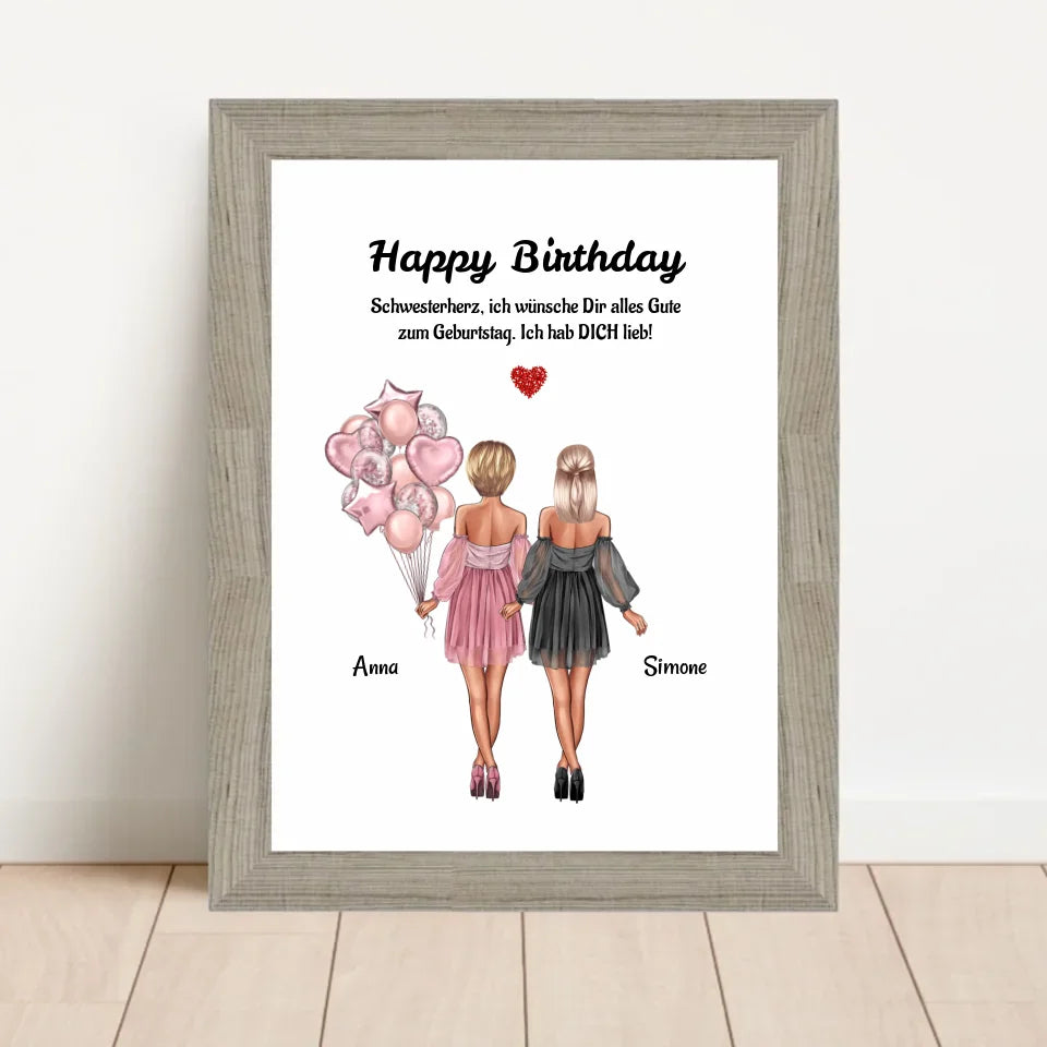 Poster mit Rahmen Beige 1