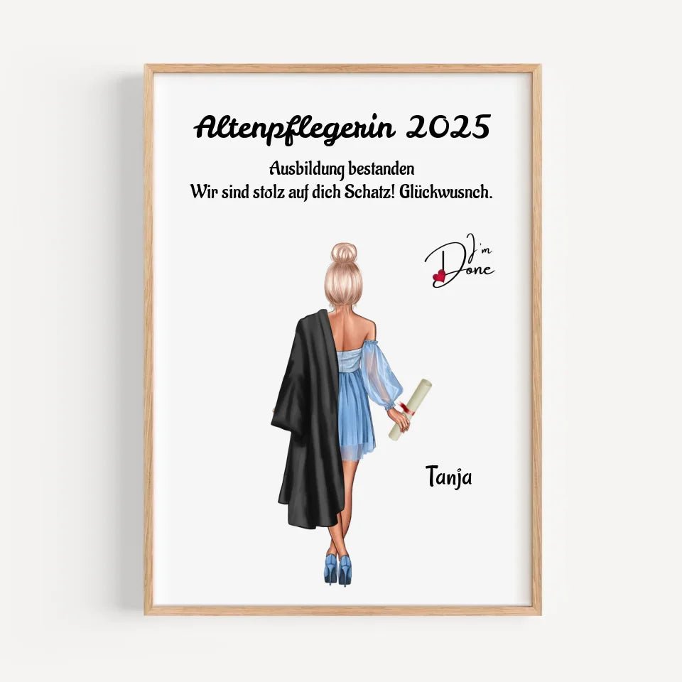 Mädchen Ausbildung Abschlussgeschenk Poster selber gestalten - Cantty