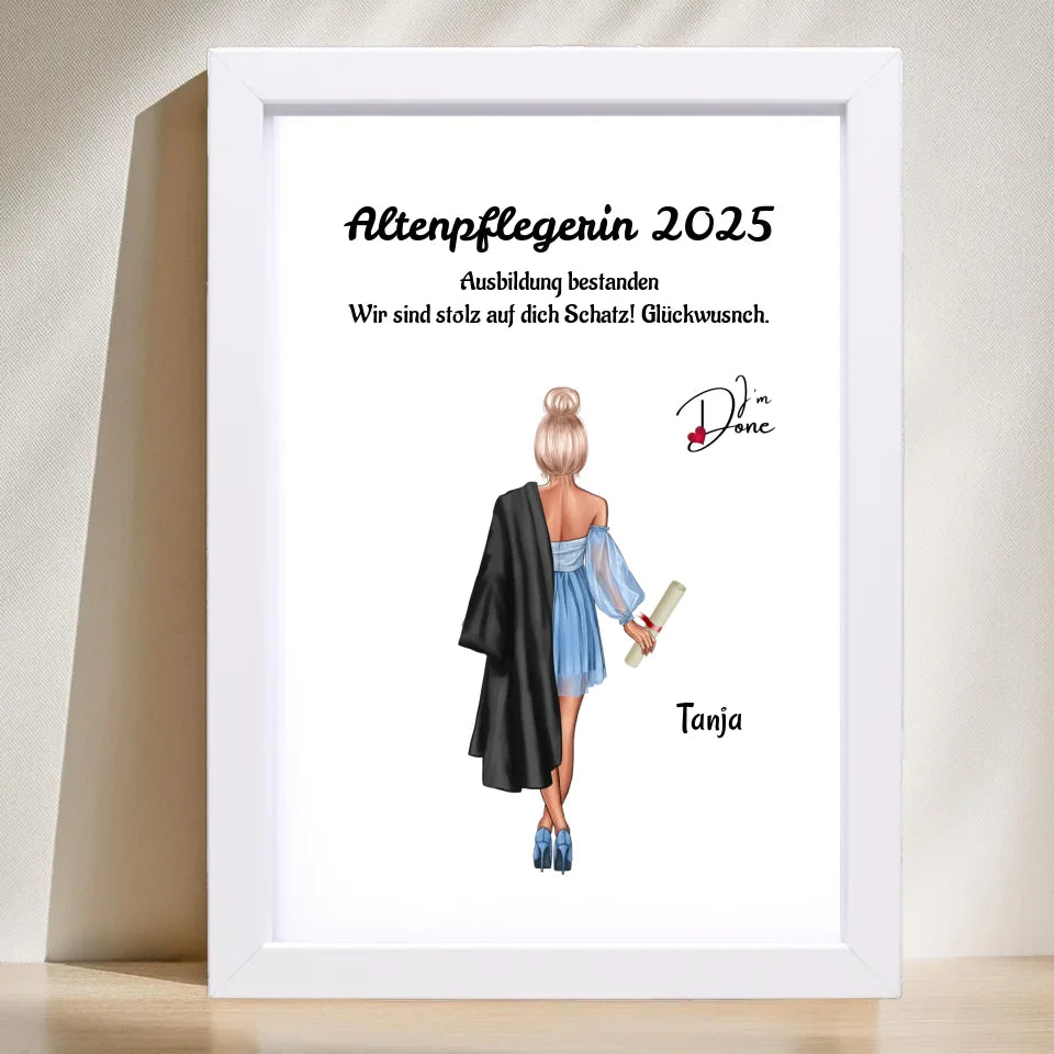 Poster mit Rahmen Weiß 1