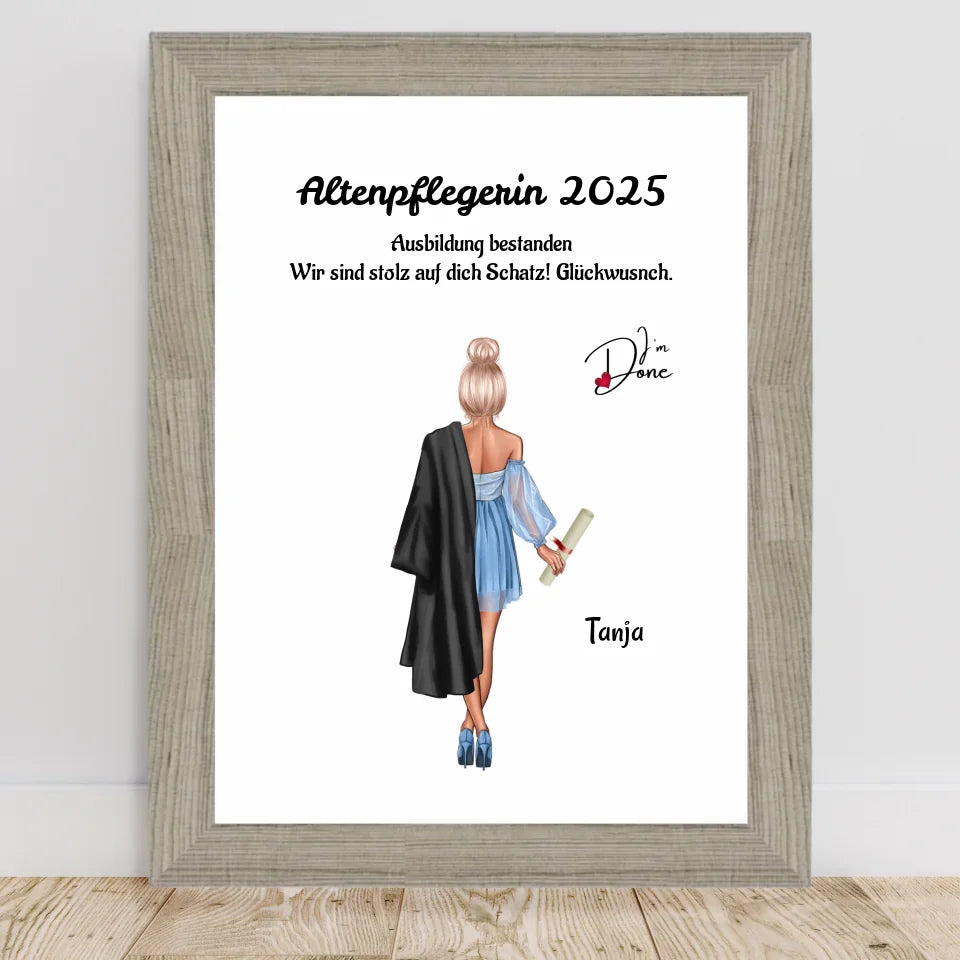 Poster mit Rahmen Beige 2