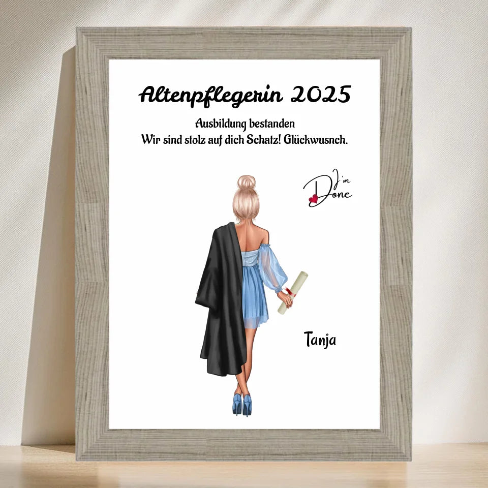 Poster mit Rahmen Beige 3