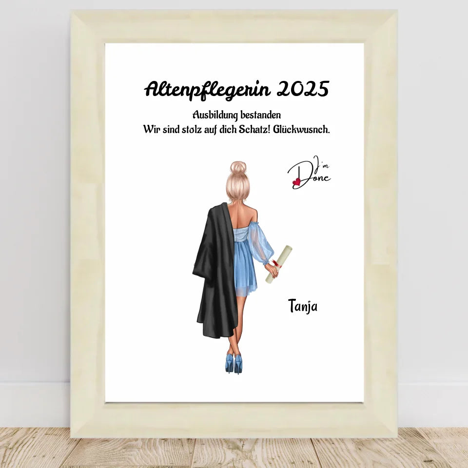 Poster mit Rahmen Hellholz 1
