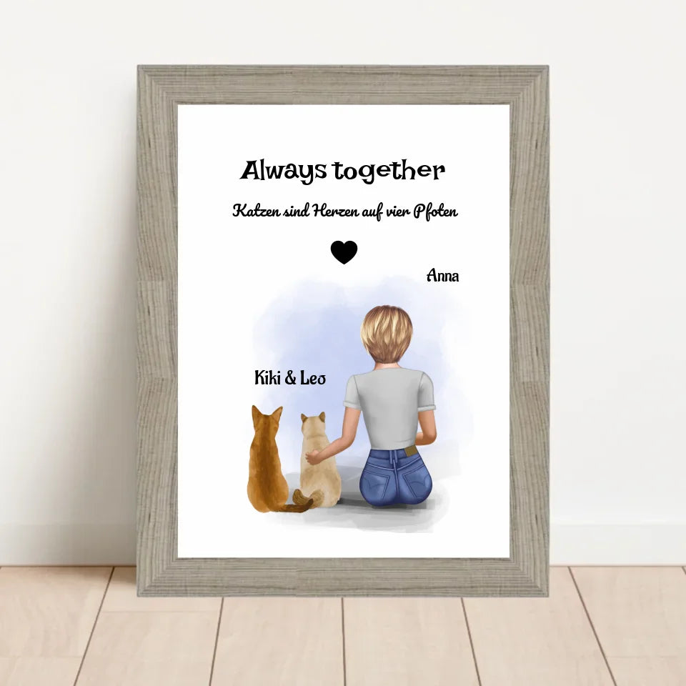 Poster mit Rahmen Beige 1