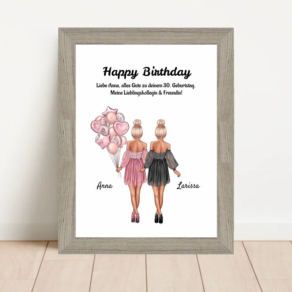 Poster mit Rahmen Beige 1