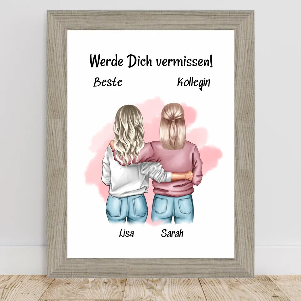 Poster mit Rahmen Beige 2