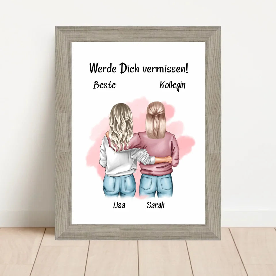 Poster mit Rahmen Beige 1
