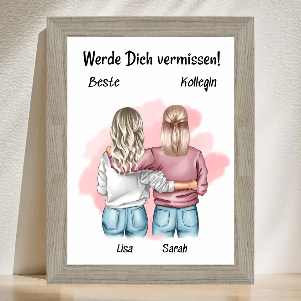 Poster mit Rahmen Beige 3