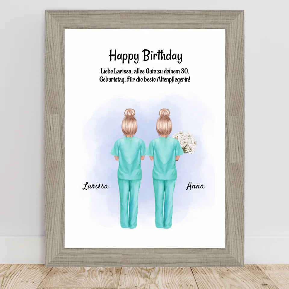 Poster mit Rahmen Beige 2