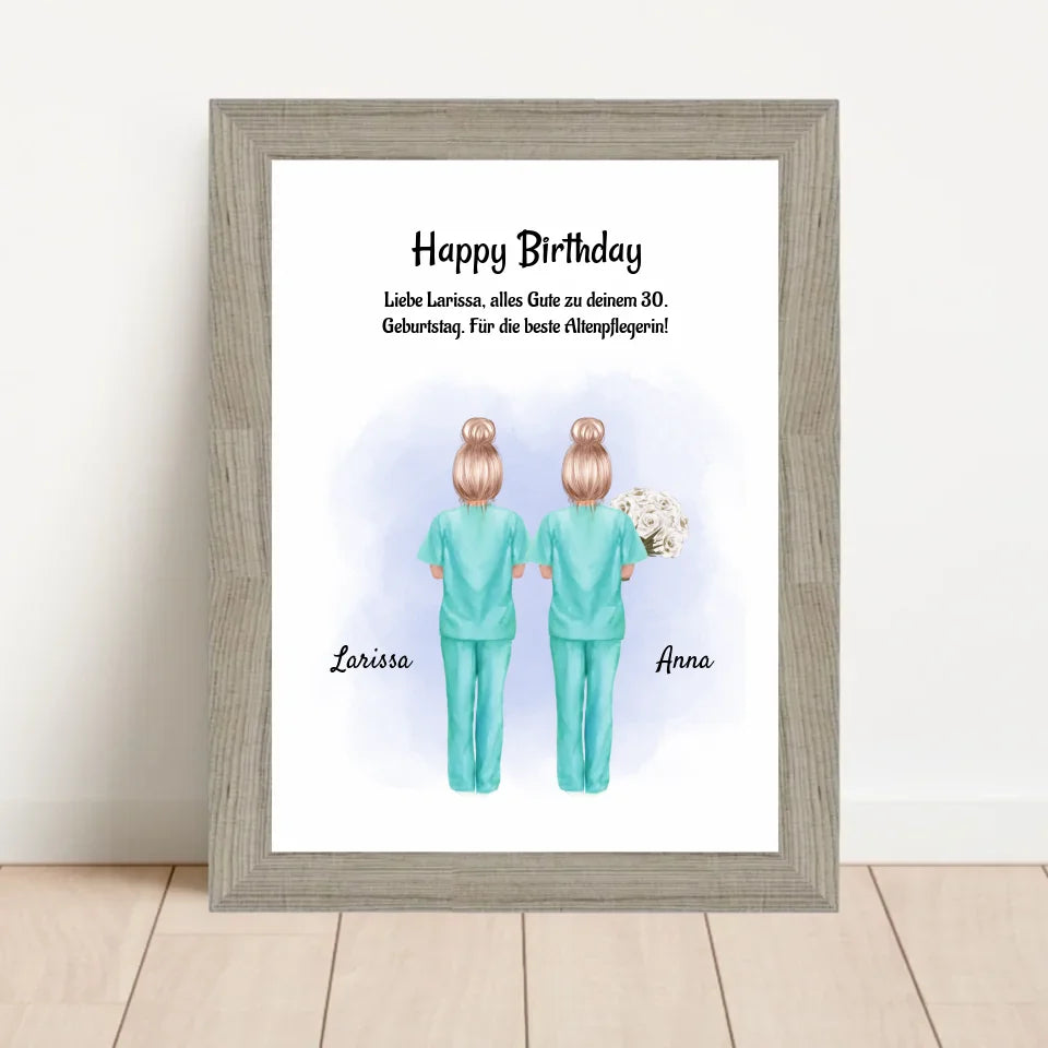 Poster mit Rahmen Beige 1