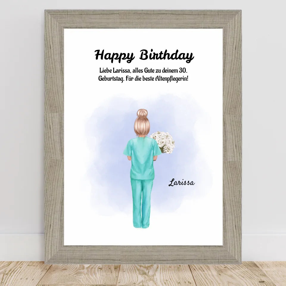 Poster mit Rahmen Beige 2