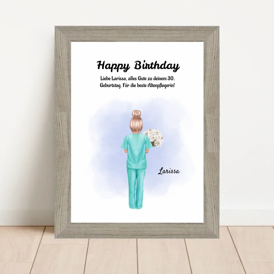 Poster mit Rahmen Beige 1