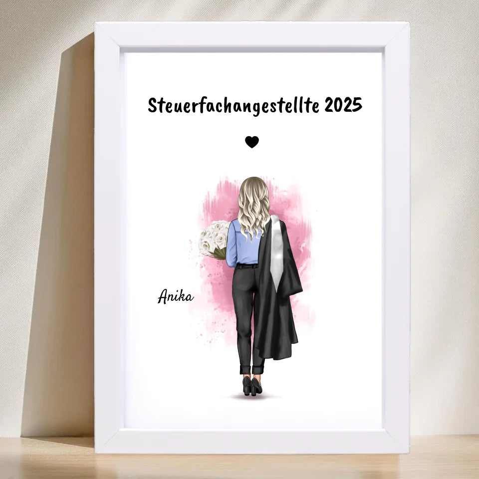 Poster mit Rahmen Weiß 1