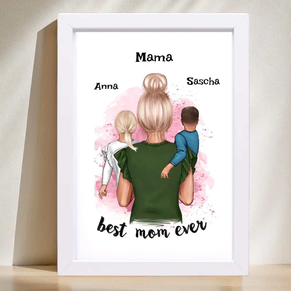 Poster mit Rahmen Weiß 1