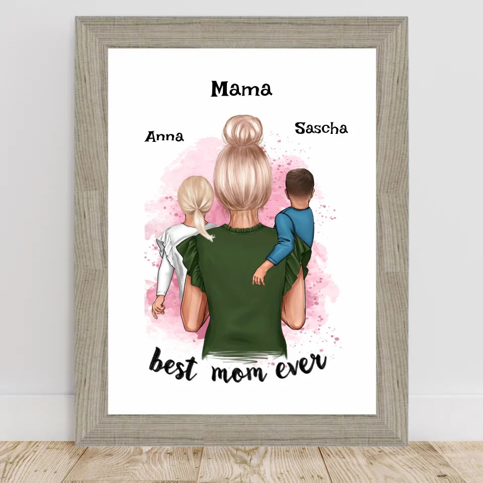 Poster mit Rahmen Beige 2