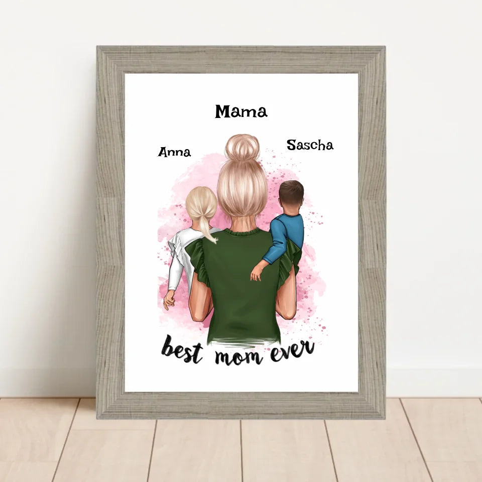 Poster mit Rahmen Beige 1