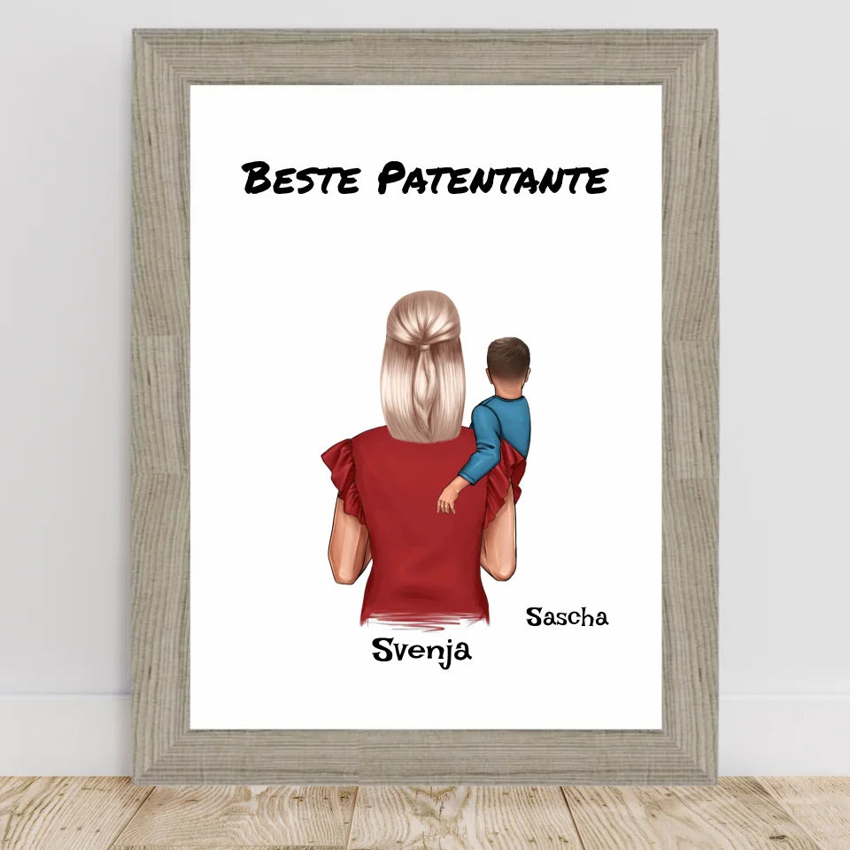 Poster mit Rahmen Beige 2